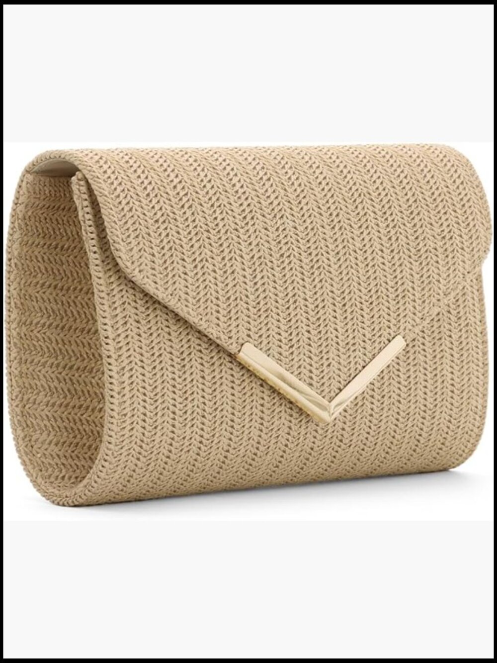 Straw Clutch Purse Woven Rattan Summer Evening Bag Vacation Beach Handbag - Picture 1 of 7
